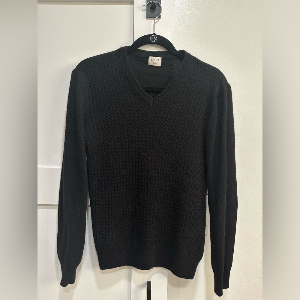 Lago Men’s Italian Wool Cable Knit Sweater